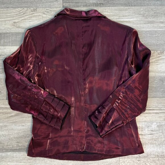 KM Collections By Milla Bell Red Metallic Cross Front Blouse K6 - Picture 6 of 6